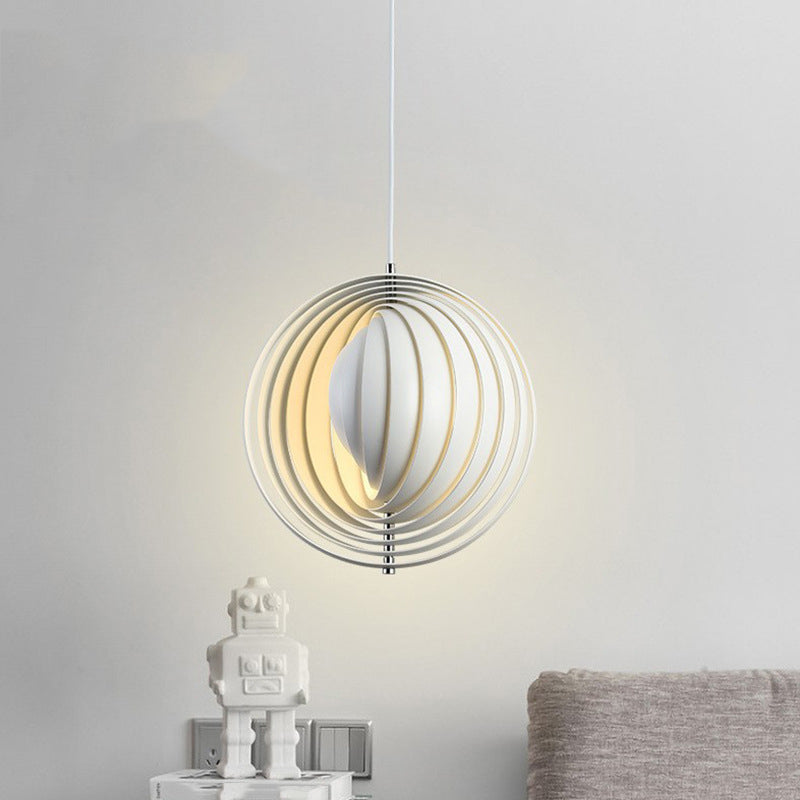 Modern Style Hanging Lamp Creative Metal Pendant Light in White for Corridor Bedroom