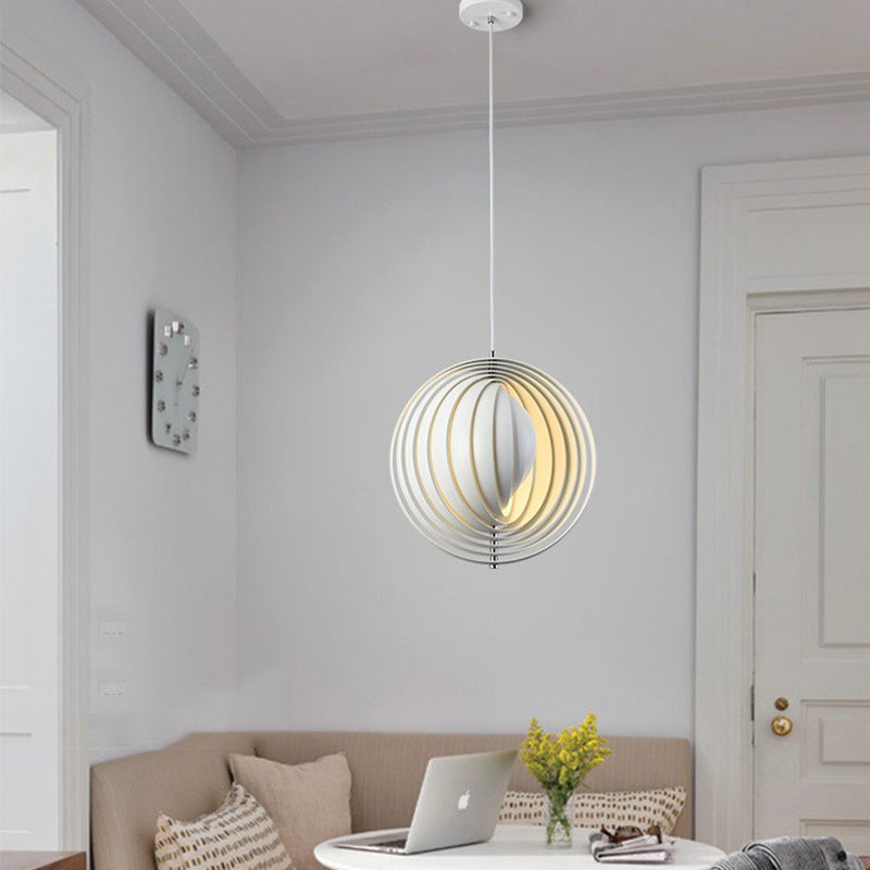 Modern Style Hanging Lamp Creative Metal Pendant Light in White for Corridor Bedroom