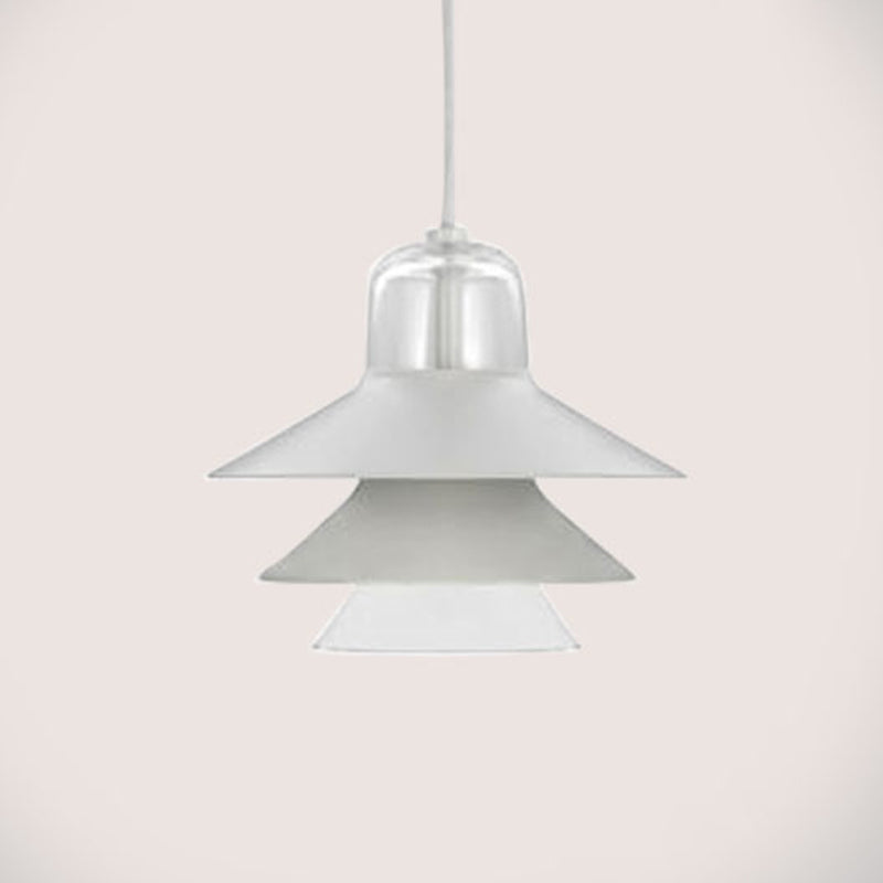 Layered Restaurant Pendant Lamp Metallic Single-Bulb Macaron Hanging Light