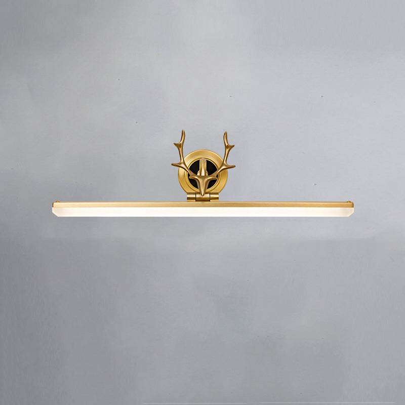 Modern Simple Copper Makeup Mirror Lamp Nordic LED Mirror Light Fixture for Bathroom