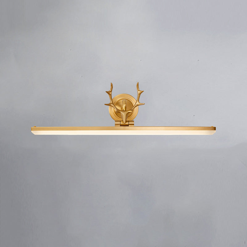 Modern Simple Copper Makeup Mirror Lamp Nordic LED Mirror Light Fixture for Bathroom