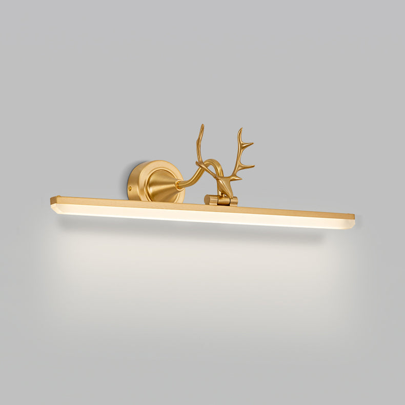 Modern Simple Copper Makeup Mirror Lamp Nordic LED Mirror Light Fixture for Bathroom