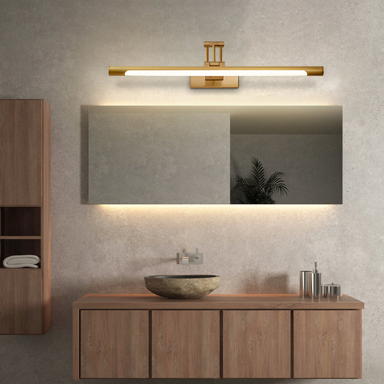 Modern Simple Copper Makeup Mirror Lamp Nordic LED Mirror Light Fixture for Bathroom