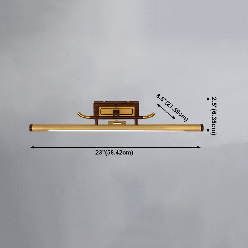 Modern Simple Copper Makeup Mirror Lamp Nordic LED Mirror Light Fixture for Bathroom