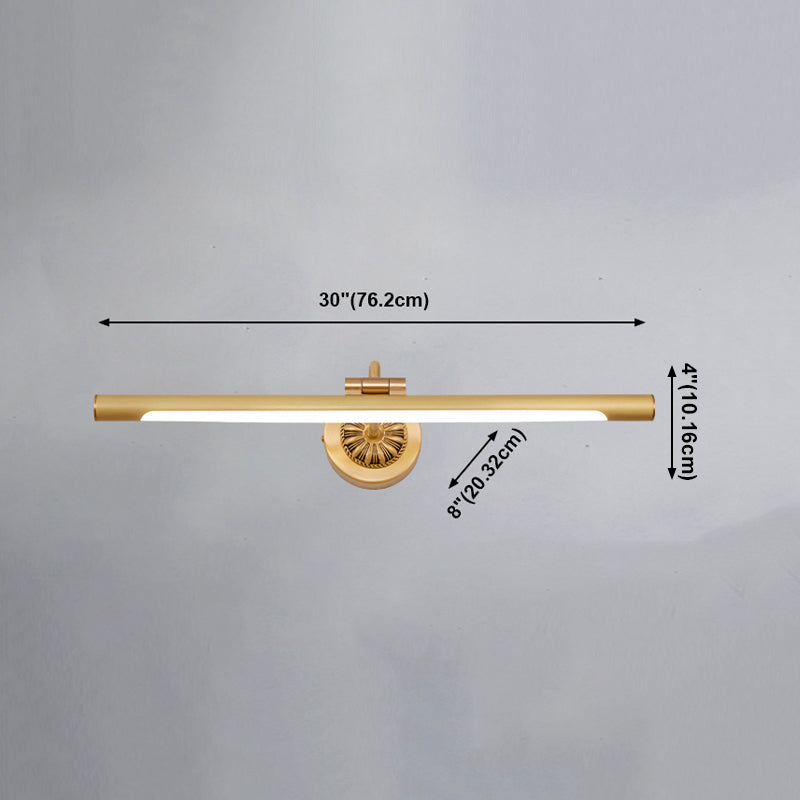 Modern Simple Copper Makeup Mirror Lamp Nordic LED Mirror Light Fixture for Bathroom