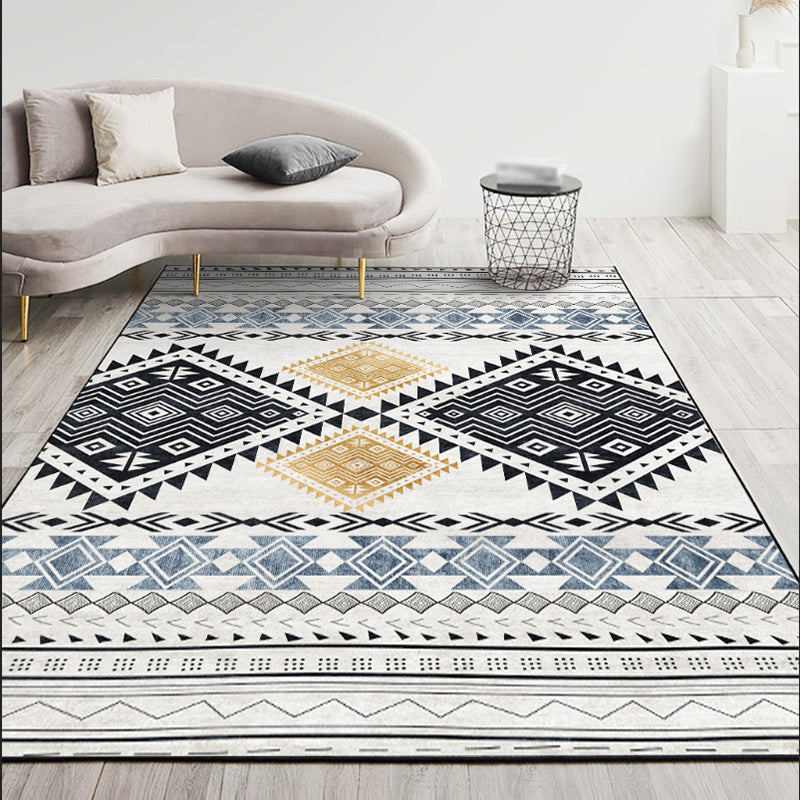 Bohemian Carpet Indoor Medallion Carpet Stain Resistant Carpet for Living Room