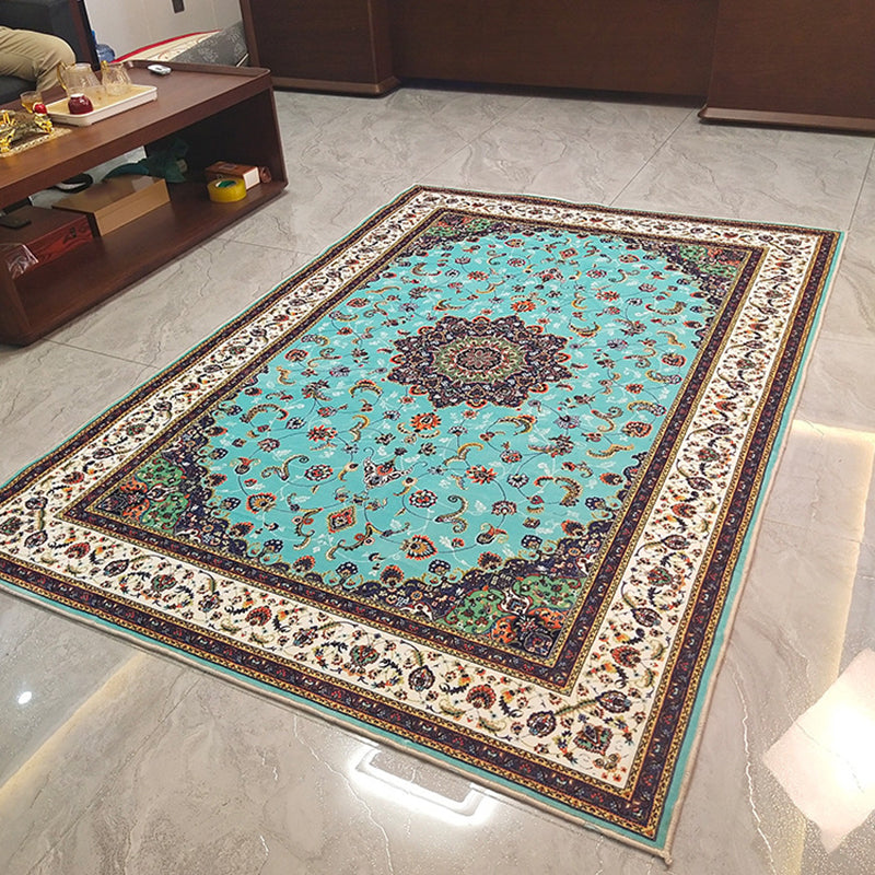 Bohemian Carpet Indoor Medallion Carpet Stain Resistant Carpet for Living Room