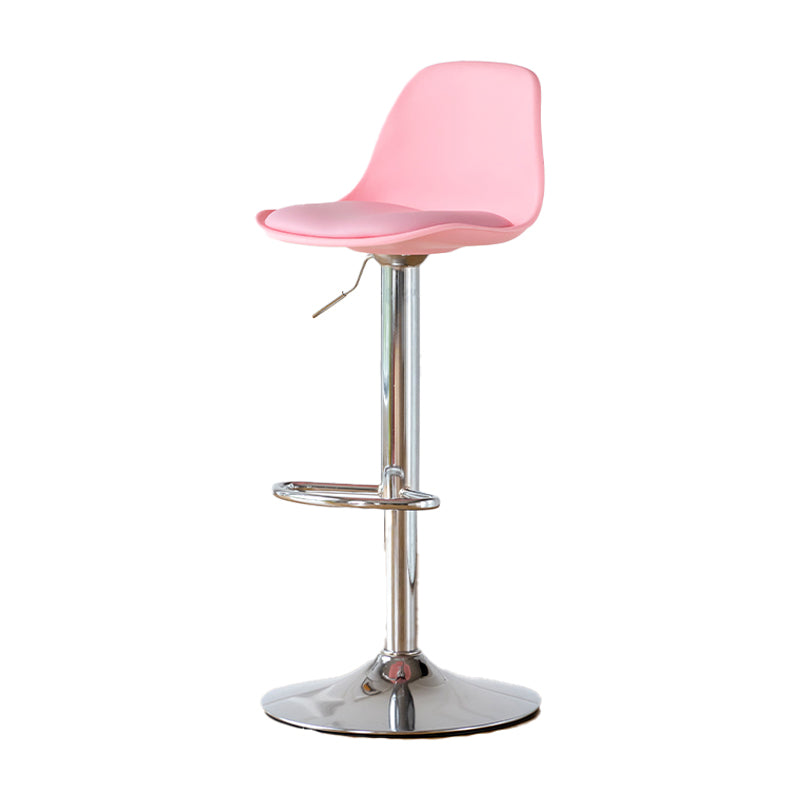 Scandinavian Adjustable Height Counter Stools Metal Leather Swivel Low Back Bar Stools