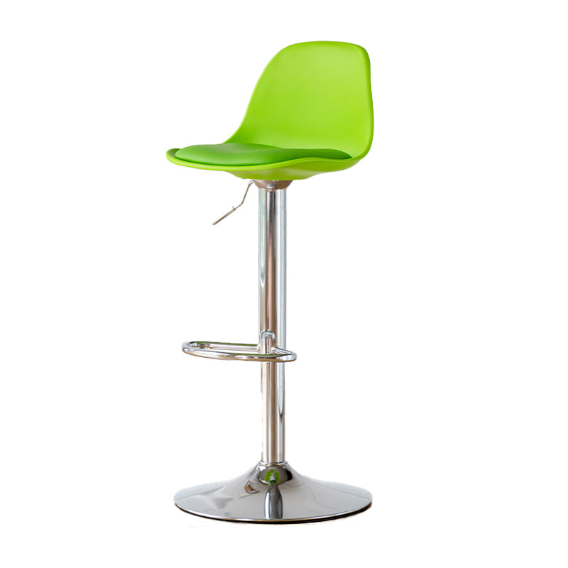 Scandinavian Adjustable Height Counter Stools Metal Leather Swivel Low Back Bar Stools