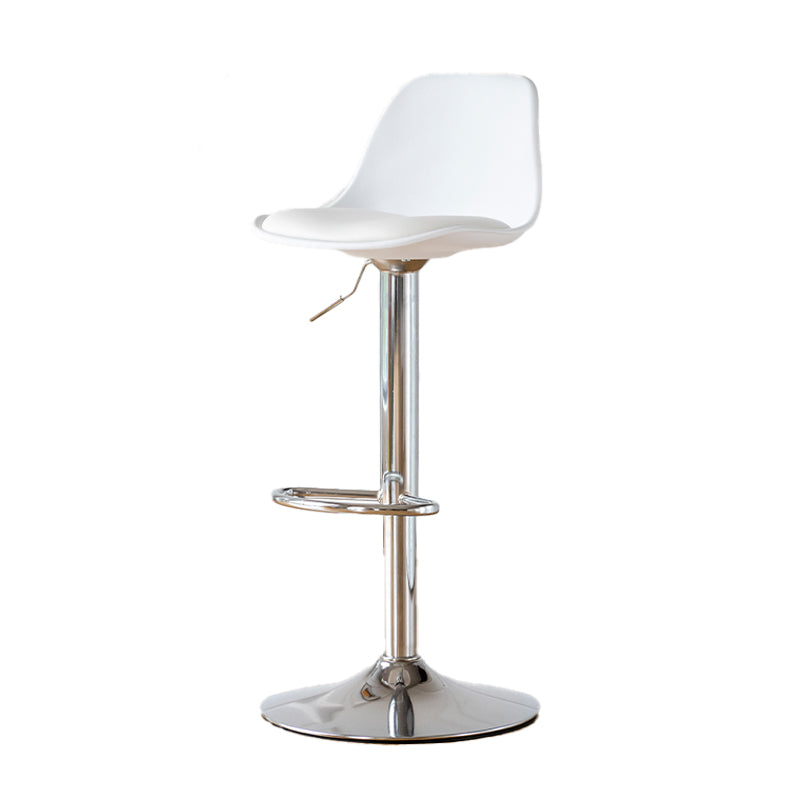Scandinavian Adjustable Height Counter Stools Metal Leather Swivel Low Back Bar Stools