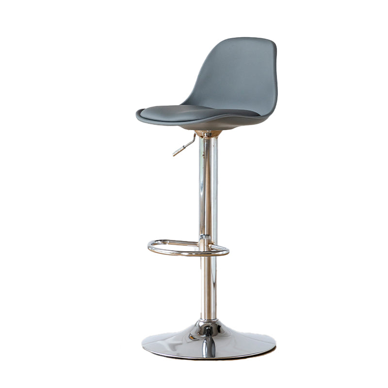 Scandinavian Adjustable Height Counter Stools Metal Leather Swivel Low Back Bar Stools