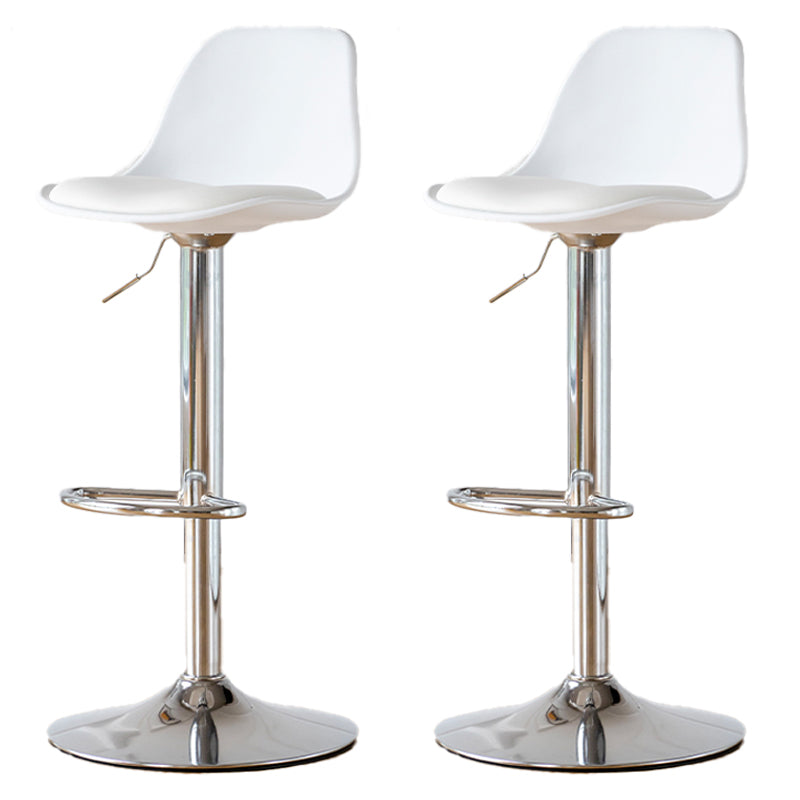 Scandinavian Adjustable Height Counter Stools Metal Leather Swivel Low Back Bar Stools