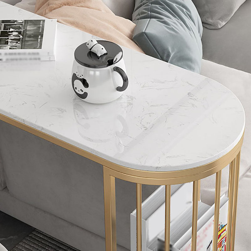 Glam Style Bar Table Marble Pub Table with Wine Cabinet for Dining Room