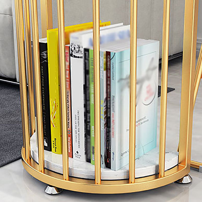 Restaurant Glam Style Marble Bar Table 42-inch Height Gold Base Bar Table