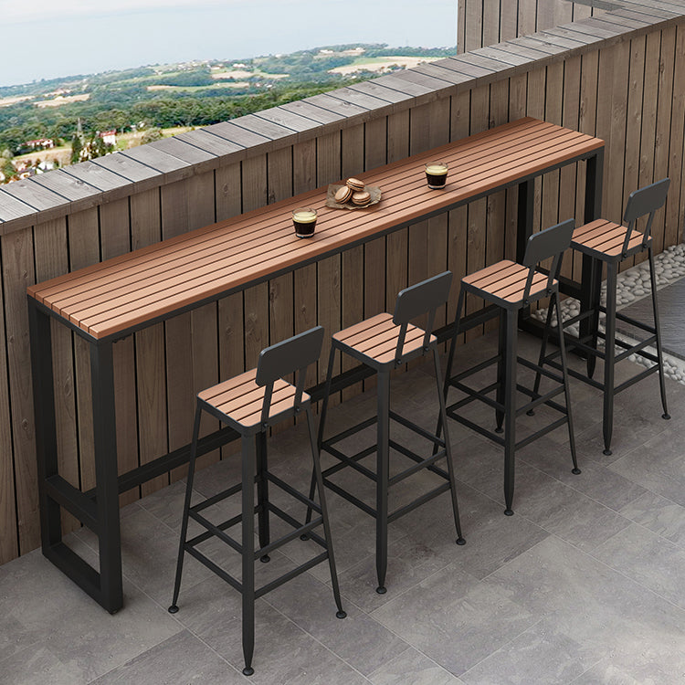 Modern Trestle Counter-height Pub Table Outdoor Rectangle Event and Cocktail Table