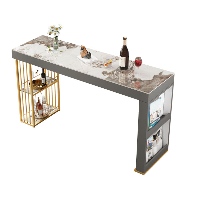 Contemporary Steel Rectangle Counter Height Table Indoor Bar Height Cocktail Table