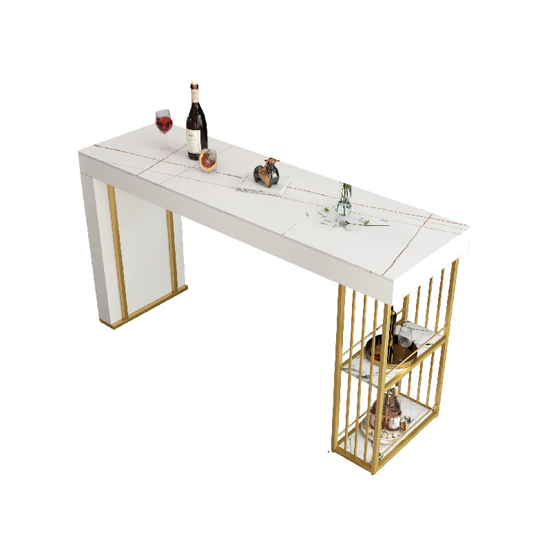 Contemporary Steel Rectangle Counter Height Table Indoor Bar Height Cocktail Table
