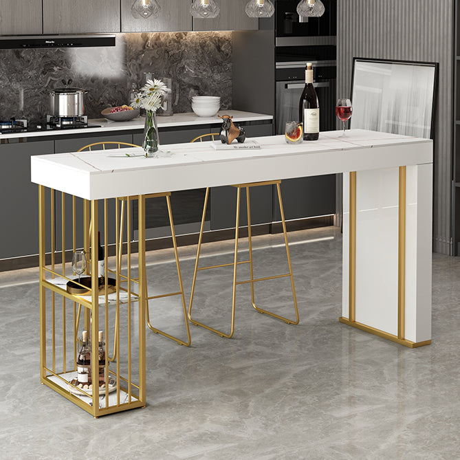 Contemporary Steel Rectangle Counter Height Table Indoor Bar Height Cocktail Table