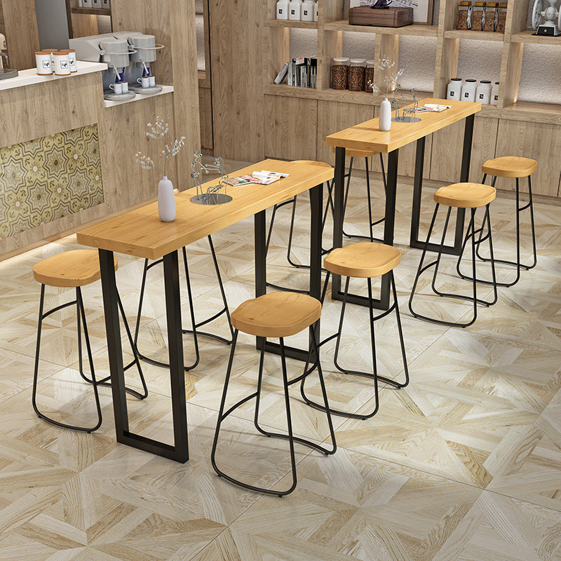 Cafe and Break-room Bistro Bar Desk Modern Rectangle Wood Counter-height Pub Table