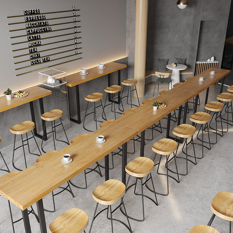 Cafe and Break-room Bistro Bar Desk Modern Rectangle Wood Counter-height Pub Table