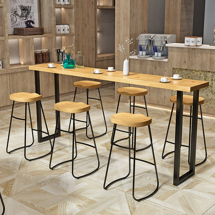 Cafe and Break-room Bistro Bar Desk Modern Rectangle Wood Counter-height Pub Table