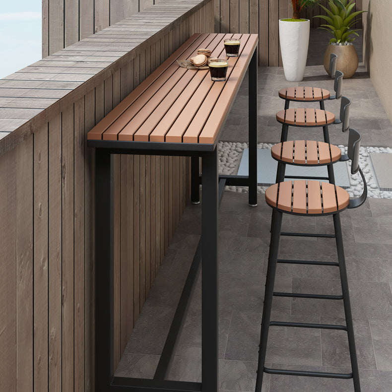 Balcony Rectangle Modern Pub Bar Table Footrest Trestle Wood Bar/Dinette Table