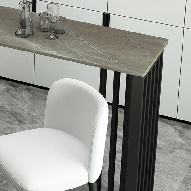 Modern Rectangle Bar Dining Table Indoor Bar Height Table with Iron Base 42-Inch Top