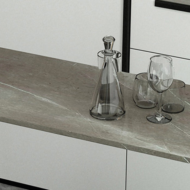 Modern Rectangle Bar Dining Table Indoor Bar Height Table with Iron Base 42-Inch Top