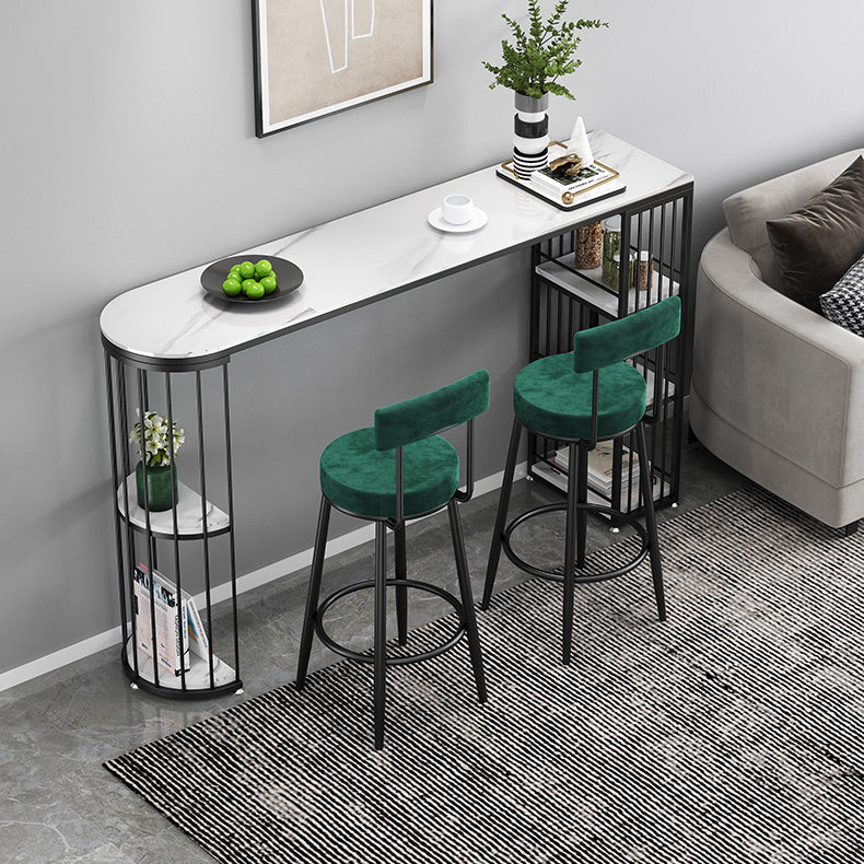 Modern Bar Dining Table Indoor Bar Height Table with Iron Base 42-Inch Top