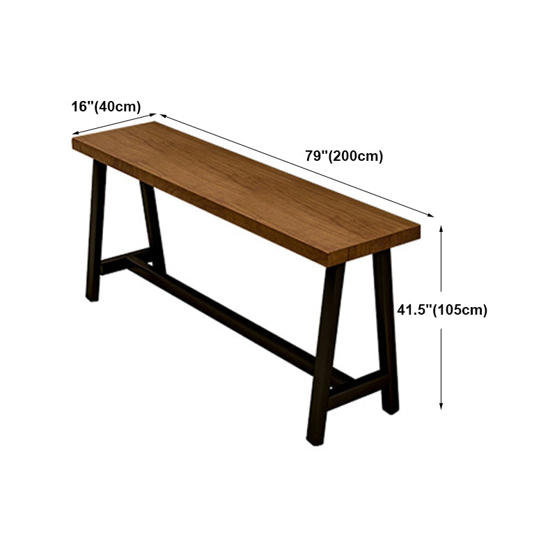 Contemporary Rectangle Bar Dining Table Wood Trestle Bar Height Table 42-Inch Top