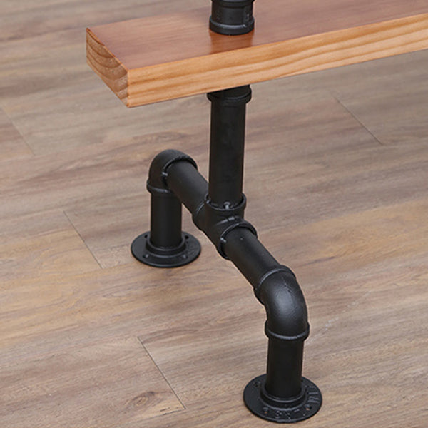 Modern Rectangle Bar Dining Table Wood Bar Height Table with Tube-Shaped Base