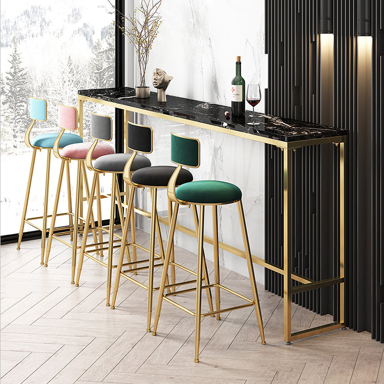 Marble Rectangle Counter Height Dining Table Indoor Footrest Pub Height Dining Table