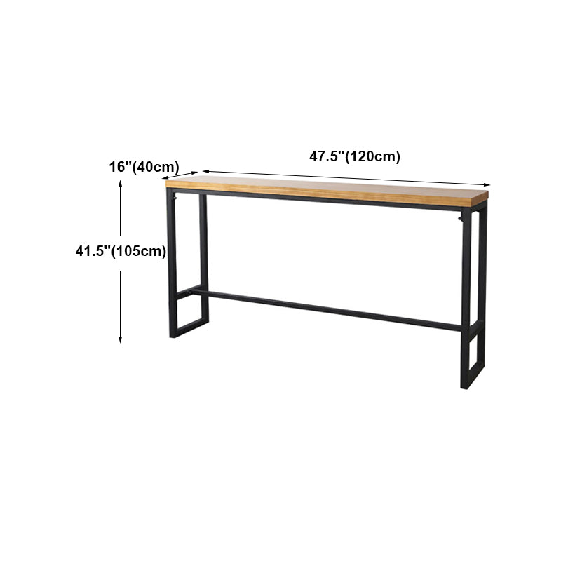 Modern Rectangle Bar Dining Table Wood Bar Height Table with Trestle Base