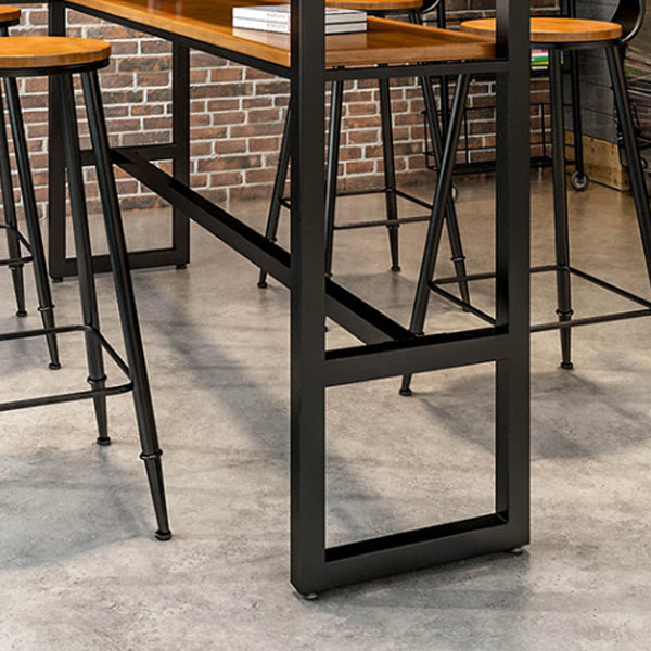Tavolo da pranzo moderno rettangolo barre da pranzo in legno tavolo da barra con scaffali