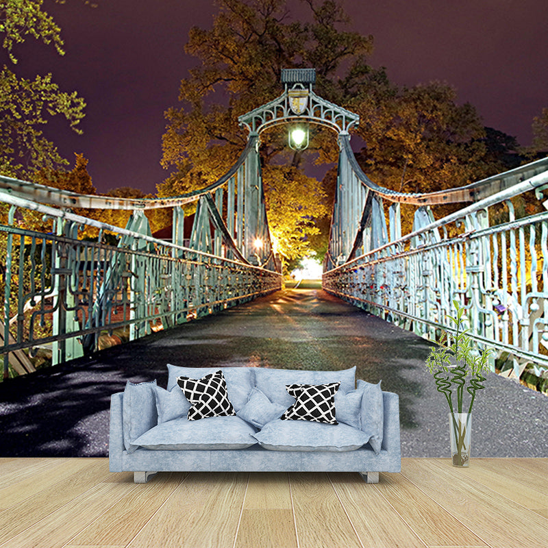 Wooden Bridge Environment Friendly Wall Mural Industrial Style Space Extension Wall Mural