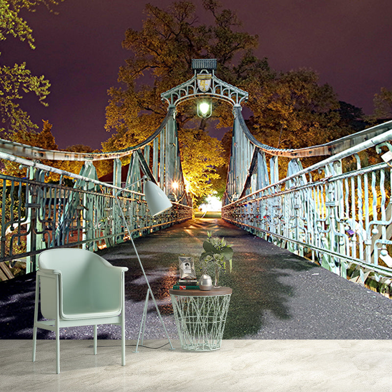 Wooden Bridge Environment Friendly Wall Mural Industrial Style Space Extension Wall Mural