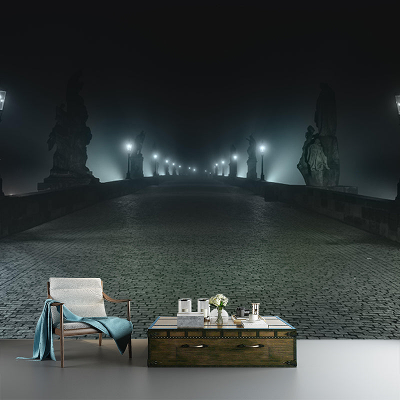 3D Bridge Environment Friendly Wall Mural Industrial Style Space Extension Wall Mural