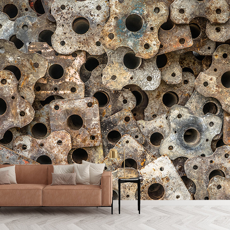 Metal Scene Environment Friendly Decorative Mural Wallpaper Industrial Wall Mural