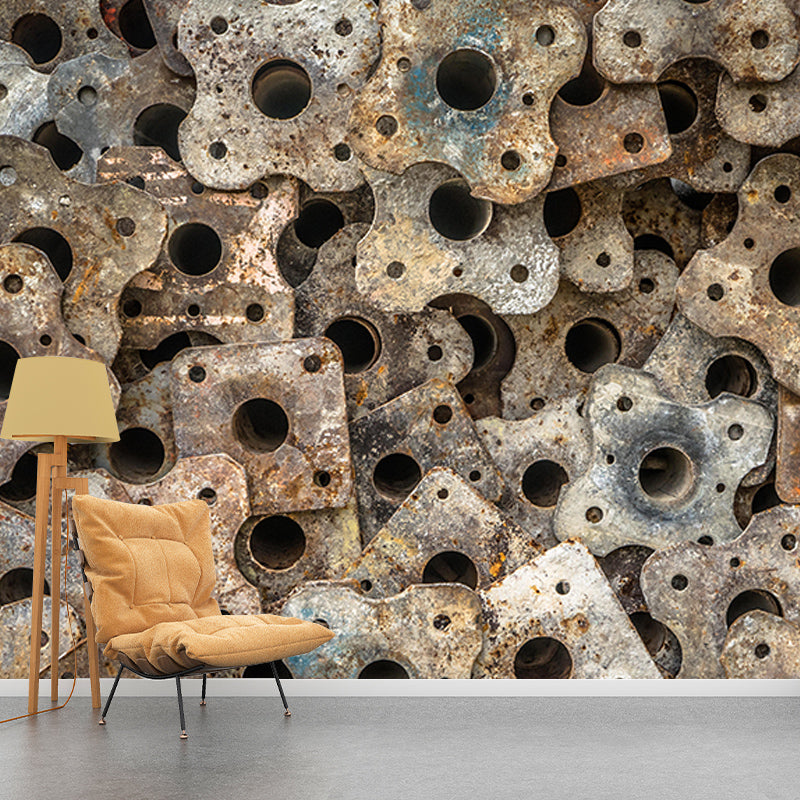 Metal Scene Environment Friendly Decorative Mural Wallpaper Industrial Wall Mural