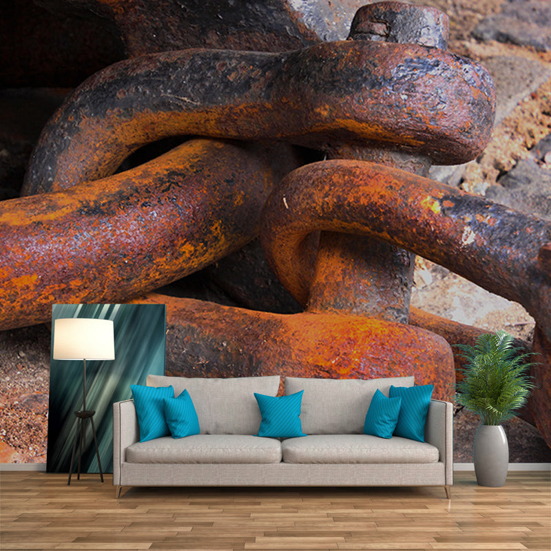 3D Scene Environment Friendly Decorative Mural Industrial Style Metal Wall Mural Wallpaper