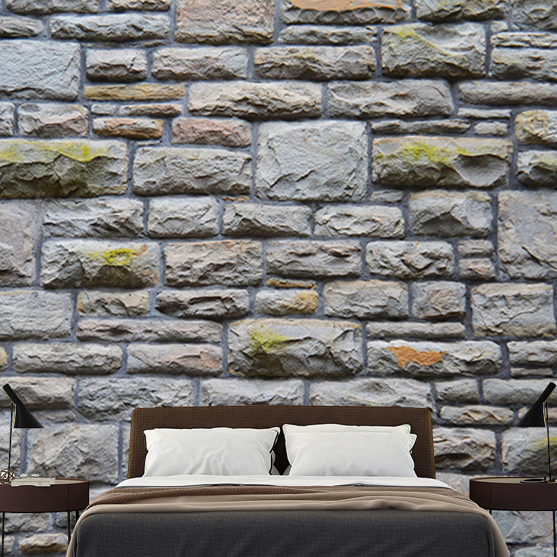 Industrial Style Stone Wall Mural Mildew Resistant Decorative Wall Art