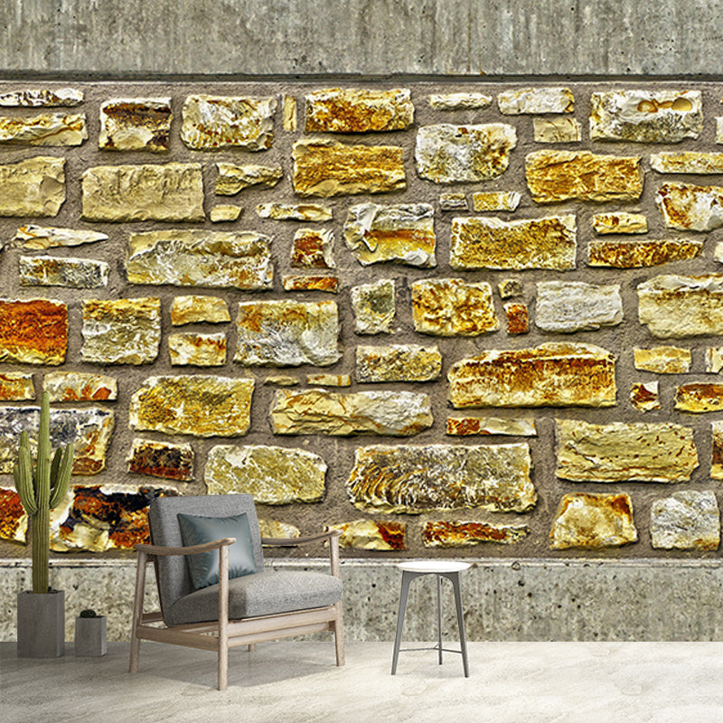 Industrial Style Stone Wallpaper Mural Mildew Resistant Decorative Living Room Wall Mural