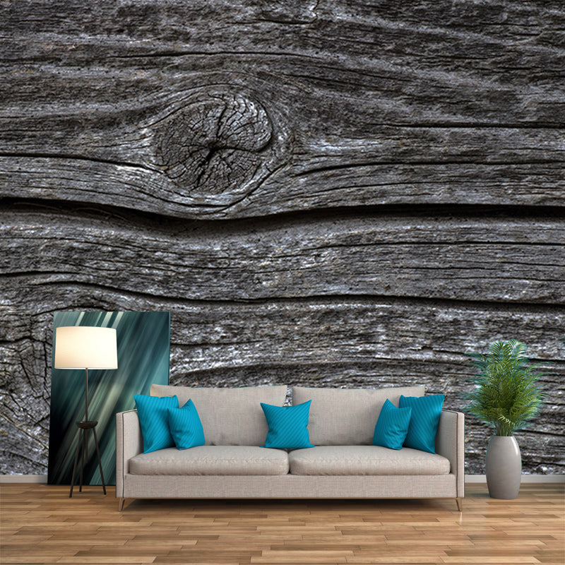 Wood Grain 3D Industrial Mural Wallpaper Mildew Resistant Decorative Wall Covering