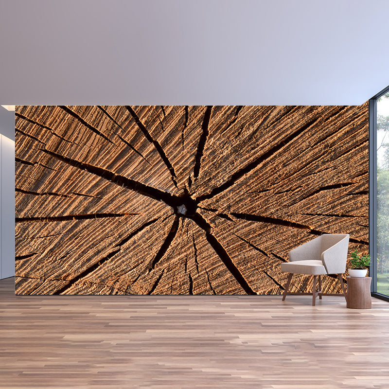 Wood Grain 3D Industrial Mural Wallpaper Mildew Resistant Decorative Wall Covering
