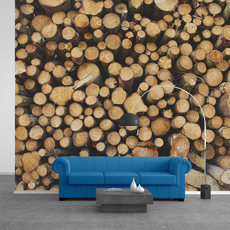 Customized Industrial Wood Grain Mural Mildew Resistant Decorative Wall Art