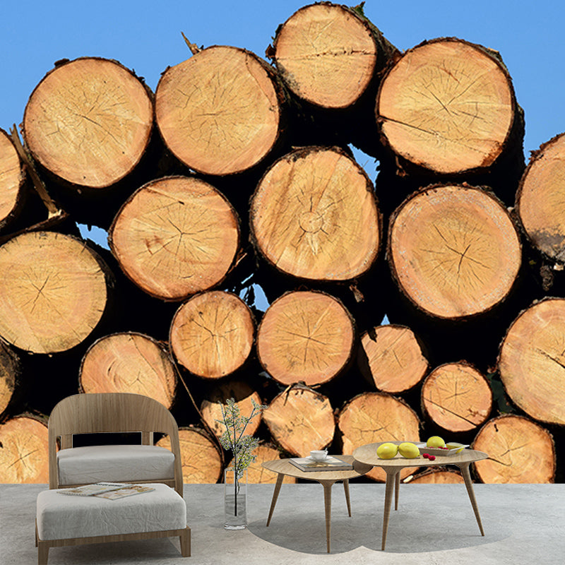 Eco-friendly Wood Grain Mural Mildew Resistant Decorative Living Room Wall Mural