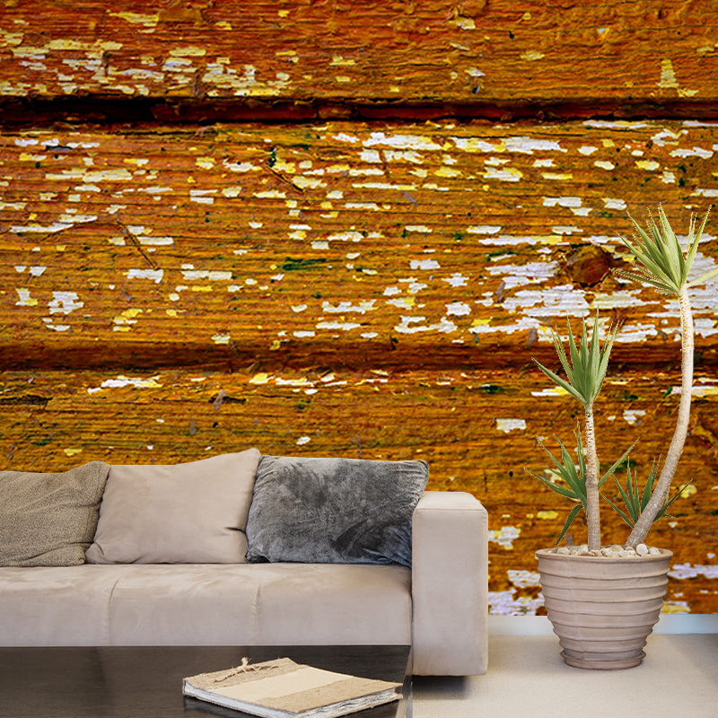 Wood Grain 3D Mural Industrial Wall Mural Mildew Resistant Decorative Dining Room Mural