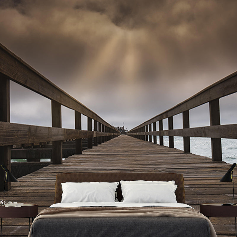 Space Extension Mural Mildew Resistant Industrial Decorative Wall Covering