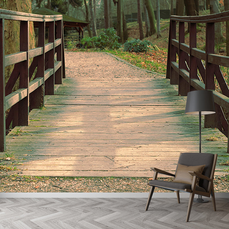 Bridge Scene Industrial Decorative Space Extension Mural Mildew Resistant Bedrom Mural