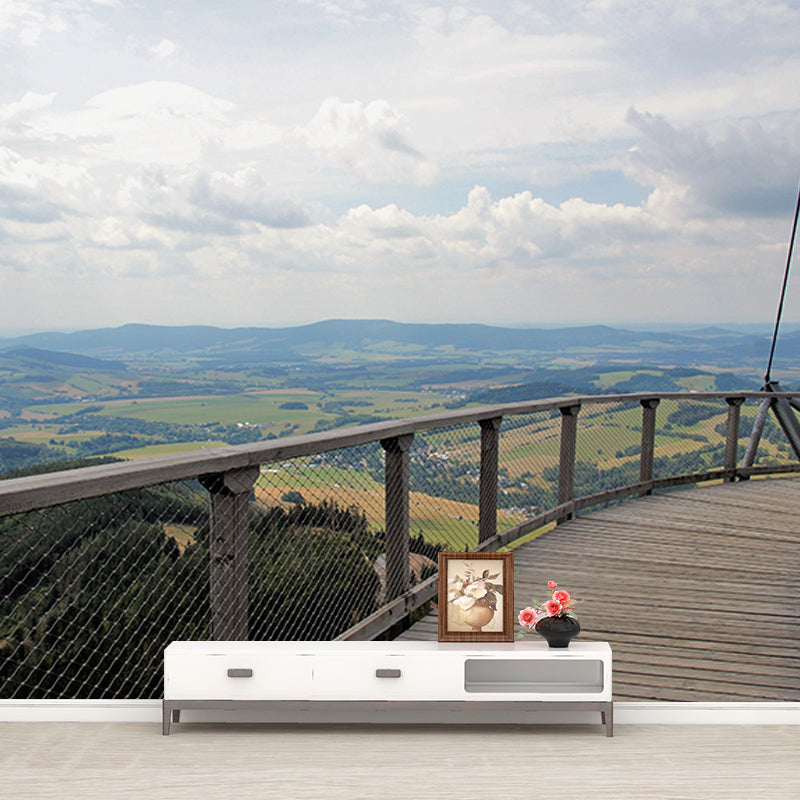 Bridge Scene Industrial Decorative Space Extension Mural Mildew Resistant Bedrom Mural